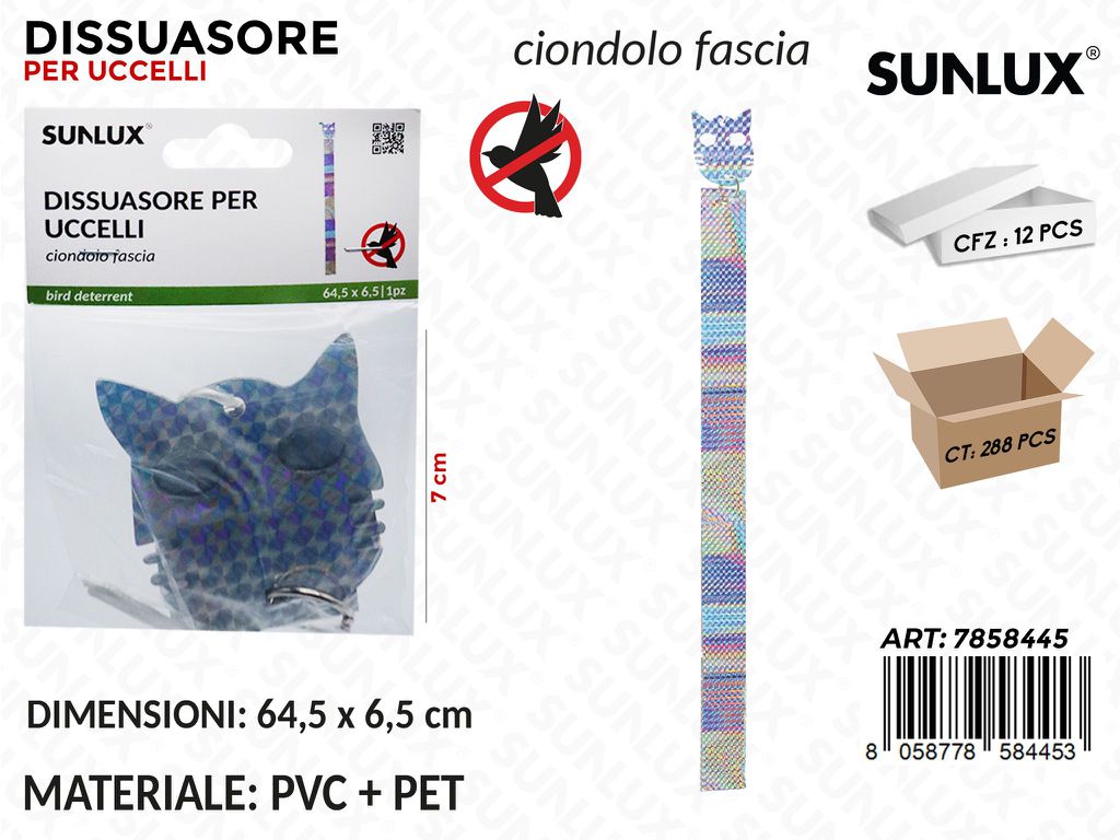 Sunlux Dissuasore per Uccelli Ciondolo 64.5*6.5CM