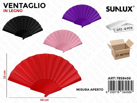 Sunlux Ventaglio in Legno Ass. 40*23CM