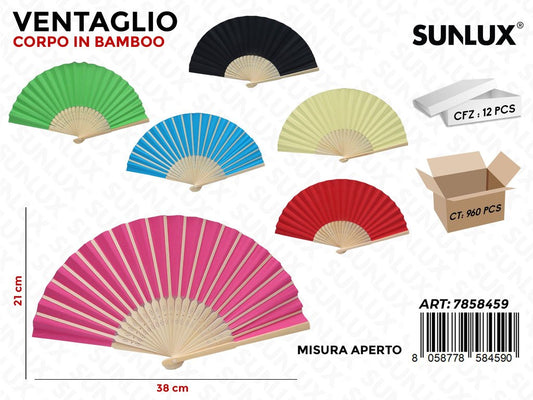 Sunlux Ventaglio in Bamboo Ass. 38*21CM