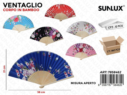 Sunlux Ventaglio in Bamboo Ass. 38*21CM