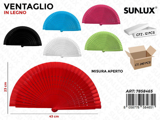 Sunlux Ventaglio in Legno Ass. 43*23CM