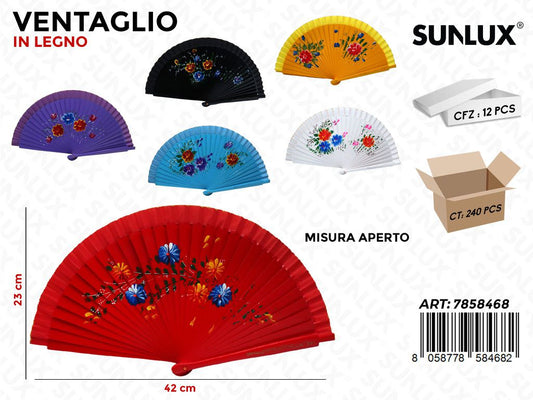 Sunlux Ventaglio in Legno Ass. 43*23CM
