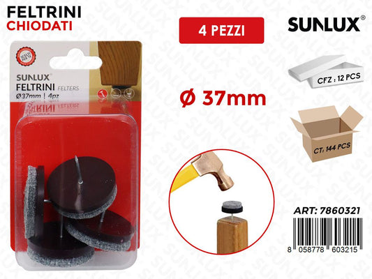 Sunlux Feltrini Chiodati Tondi 4PCS D.37MM