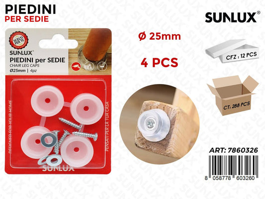 Sunlux Piedini per Sedie 4PCS D.25MM