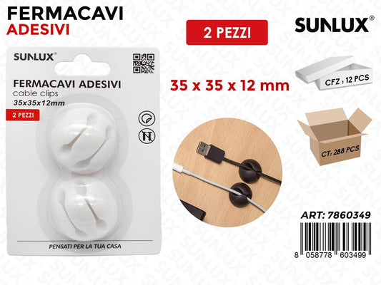 Sunlux Fermacavi Adv Bia. 2PCS 35*35*12MM