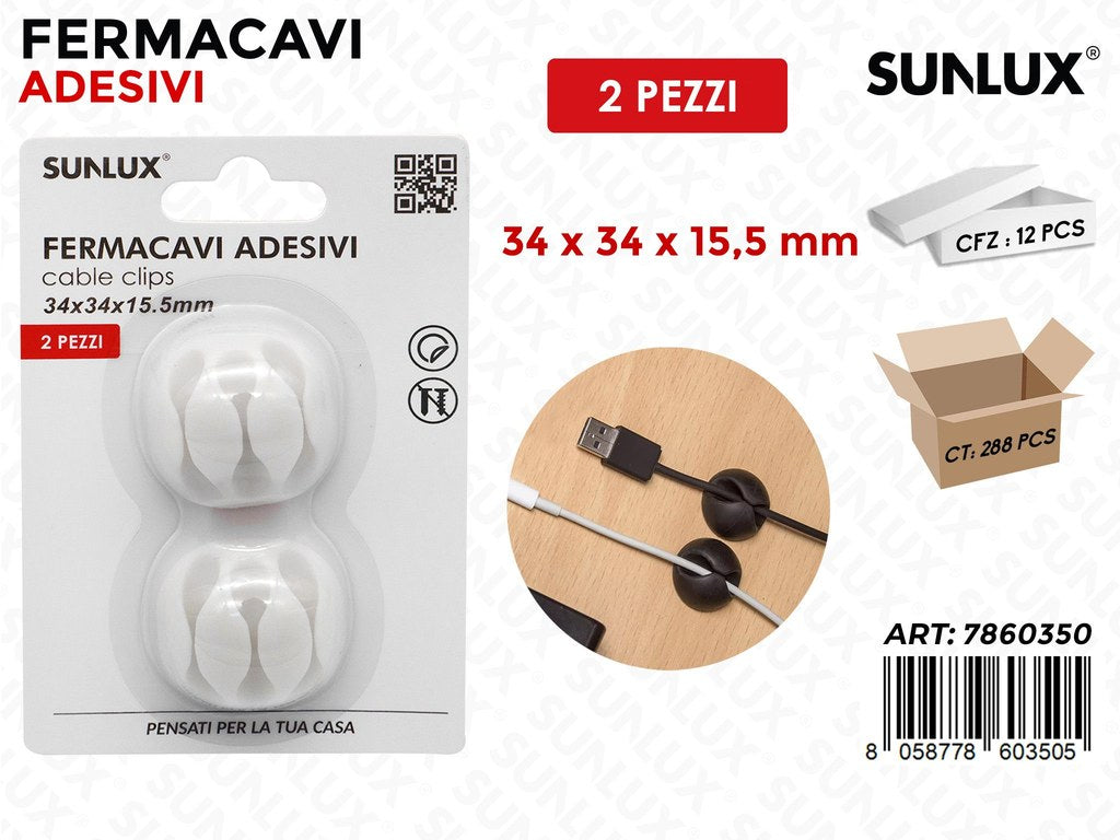Sunlux Fermacavi Adv Bia. 2PCS 34*34*15.5MM