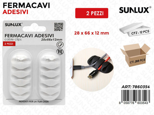 Sunlux Fermacavi Adv Bia. 2PCS 28*66*12MM