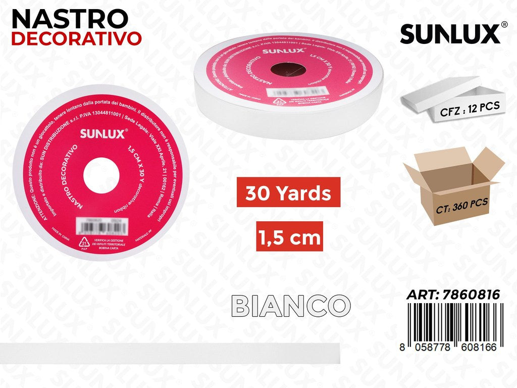 Sunlux Nastro Dec. Bianco 1.5CM*30Y