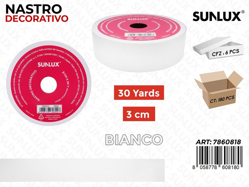 Sunlux Nastro Dec. Bianco 3CM*30Y
