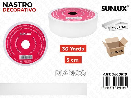 Sunlux Nastro Dec. Bianco 3CM*30Y