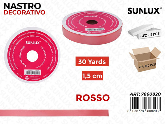 Sunlux Nastro Dec. Rosso 1.5CM*30Y