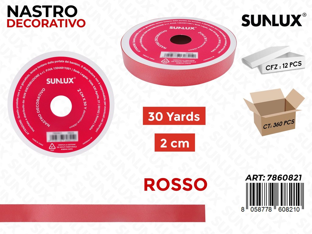 Sunlux Nastro Dec. Rosso 2CM*30Y