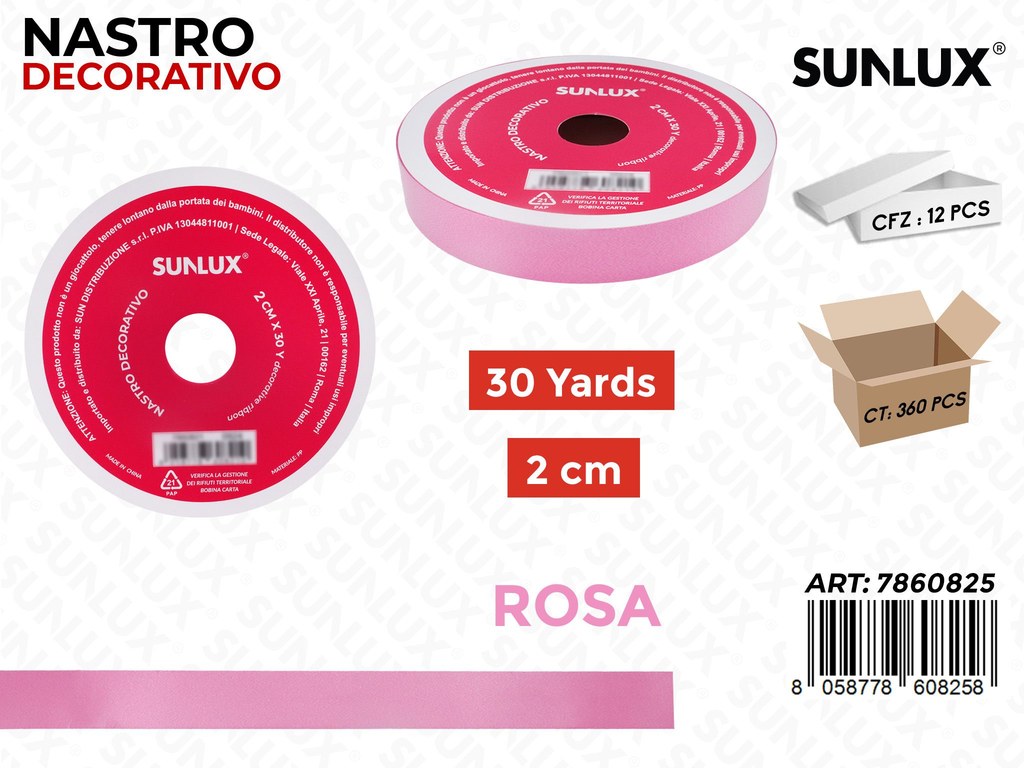Sunlux Nastro Dec. Rosa 2CM*30Y