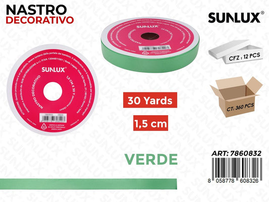 Sunlux Nastro Dec. Verde 1.5CM*30Y