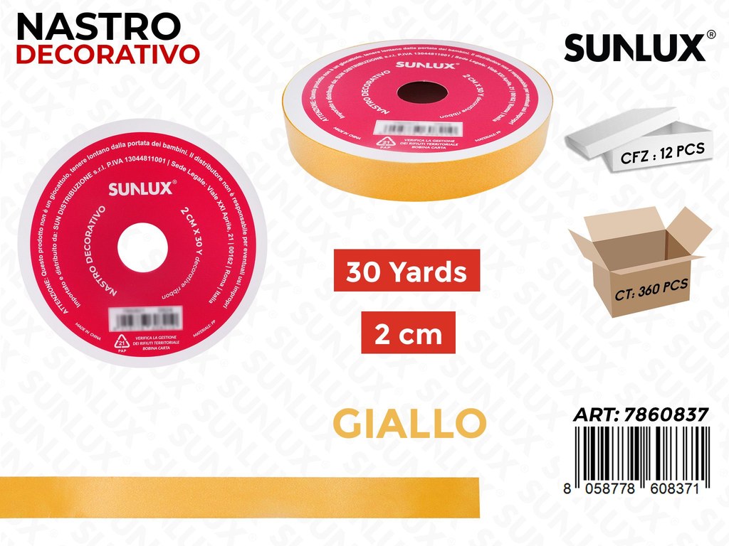Sunlux Nastro Dec. Giallo 2CM*30Y