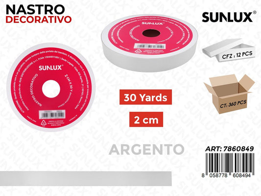 Sunlux Nastro Dec. Argento 2CM*30Y