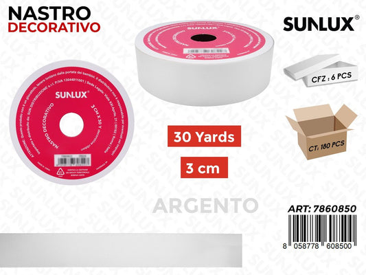 Sunlux Nastro Dec. Argento 3CM*30Y
