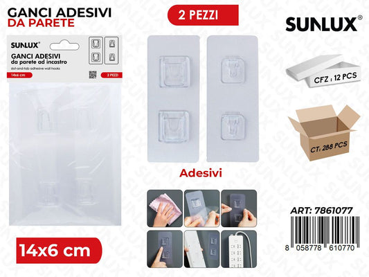 Sunlux Ganci Adv da Parete 2PCS 14*6CM