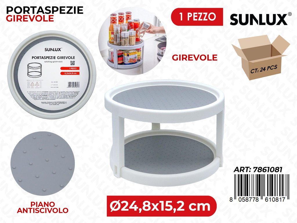 Sunlux Portaspezie Girevole 2PIANI D.24.8*15.2CM