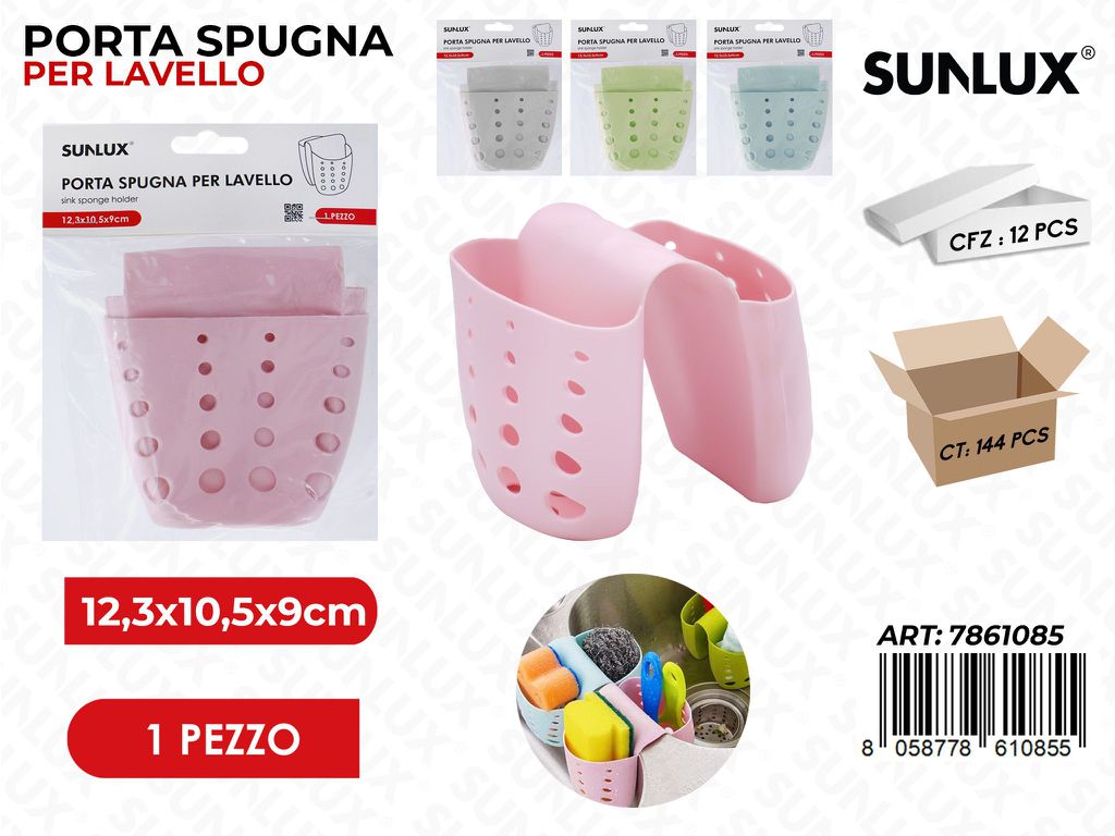 Sunlux Porta Spugna per Lavello 12.3*10.5*9CM Ass.