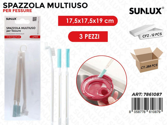 Sunlux Spazzola Multiuso per Fessure 3PCS 17.5*17.5*19CM