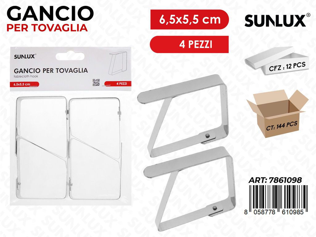 Sunlux Gancio per Tovaglia 4PCS 6.5*5.5CM