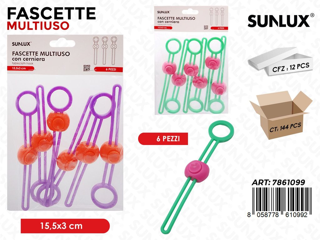Sunlux Fascette Multiuso 6PCS 15.5*3CM Ass.
