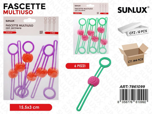 Sunlux Fascette Multiuso 6PCS 15.5*3CM Ass.