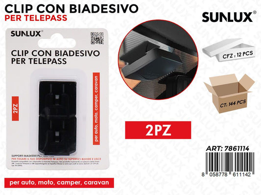 Sunlux Clip con Biadesivo X Telepas 2PCS