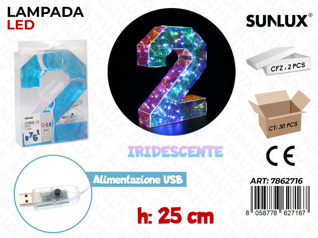Sunlux Lampada Led Usb N.2 Iridesc. 25CM
