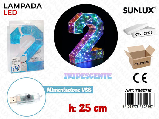 Sunlux Lampada Led Usb N.2 Iridesc. 25CM