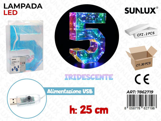 Sunlux Lampada Led Usb N.5 Iridesc. 25CM