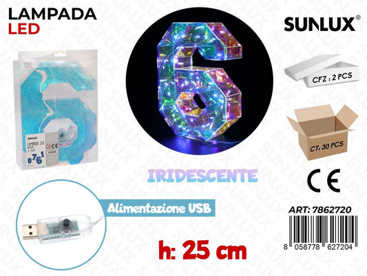 Sunlux Lampada Led Usb N.6 Iridesc. 25CM