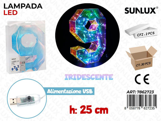 Sunlux Lampada Led Usb N.9 Iridesc. 25CM
