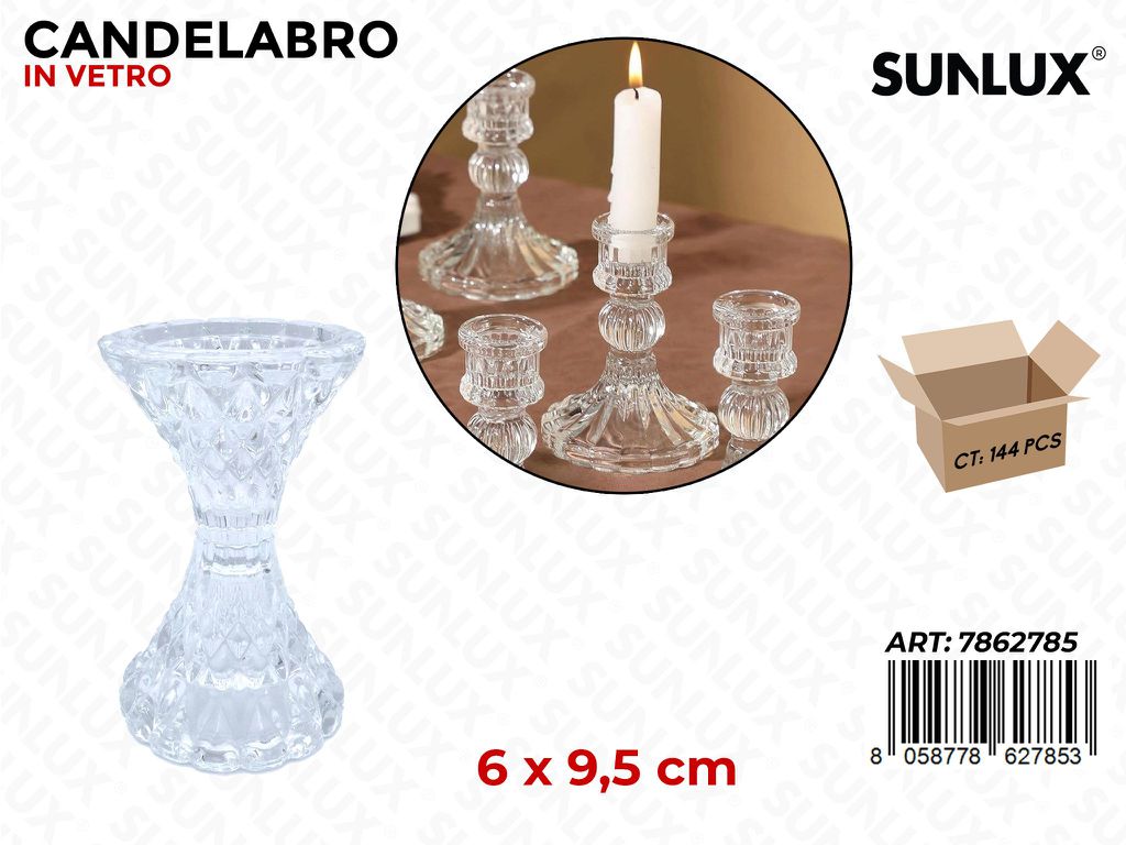Sunlux Candelabro in Vetro 6*9.5CM