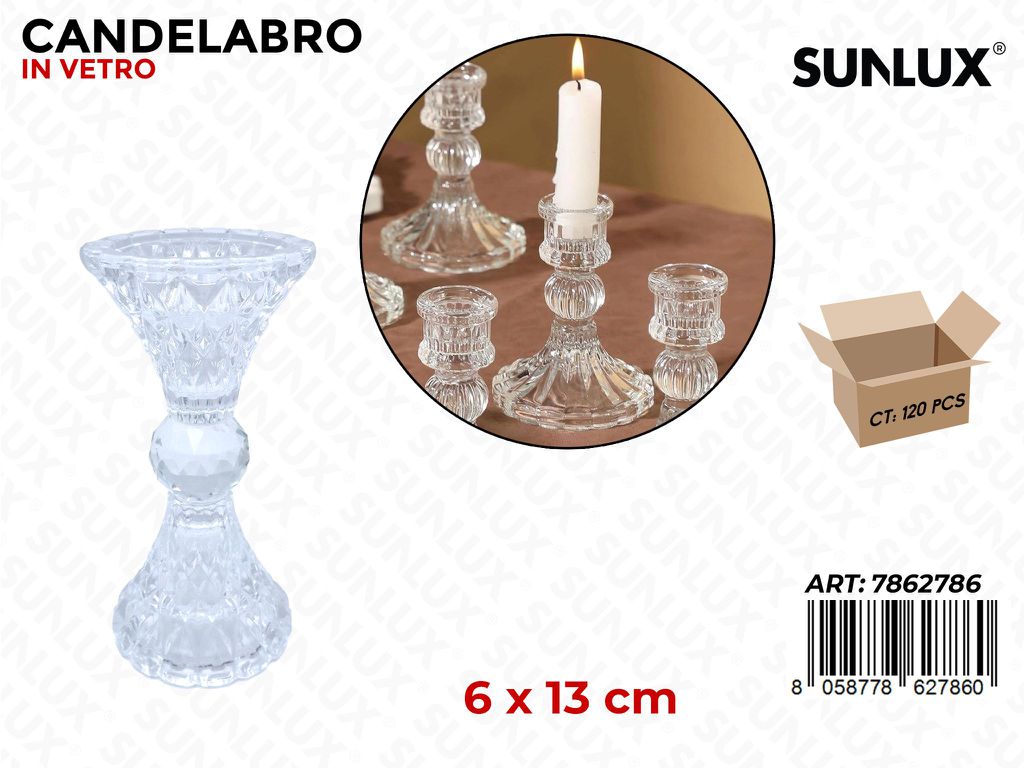 Sunlux Candelabro in Vetro 6*13CM