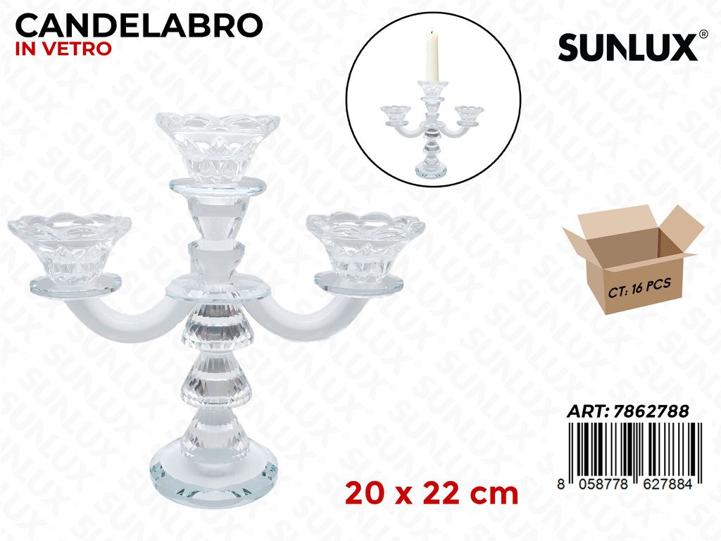 Sunlux Candelabro in Vetro 20*22CM