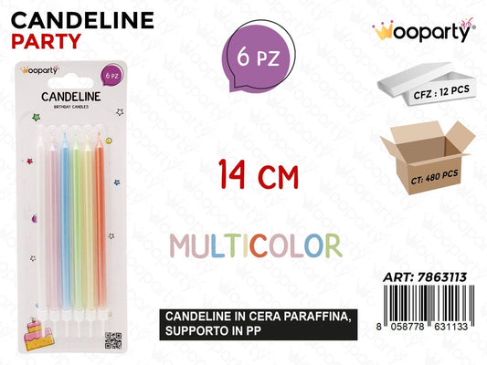 CANDELINE STELO COL. PERL. 6PCS 14CM