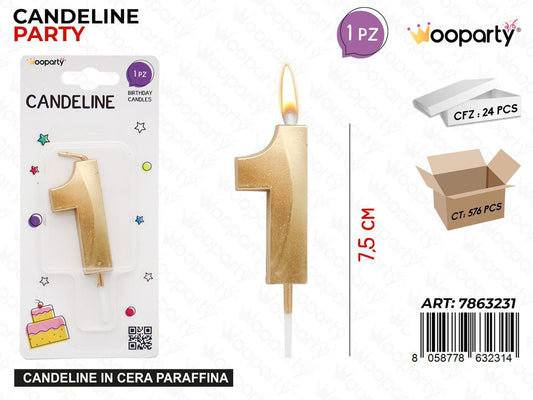 CANDELINE N.1 ORO 7.5CM
