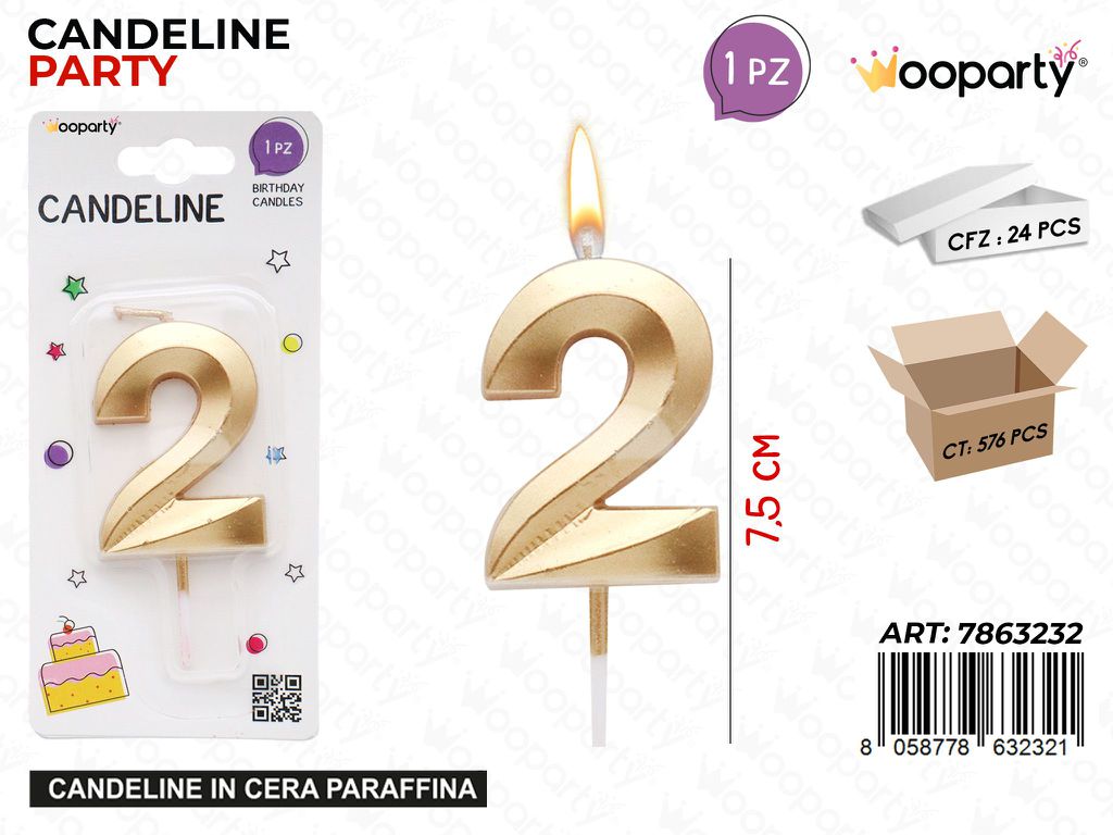 CANDELINE N.2 ORO 7.5CM