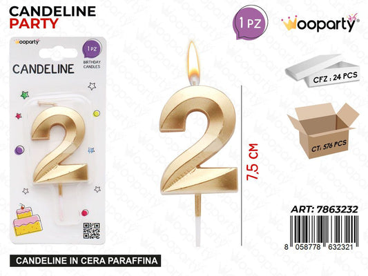 CANDELINE N.2 ORO 7.5CM