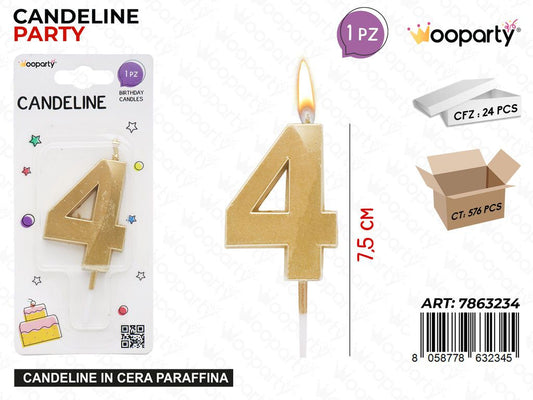 CANDELINE N.4 ORO 7.5CM