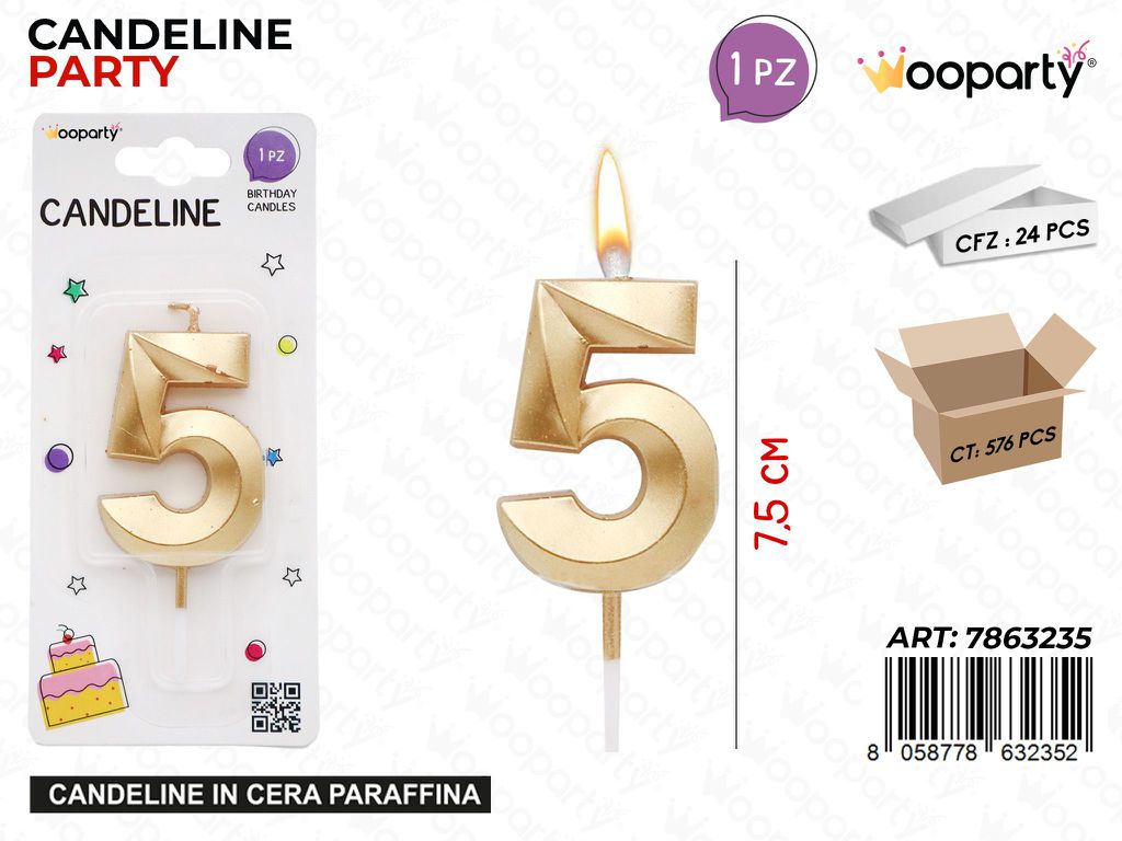CANDELINE N.5 ORO 7.5CM