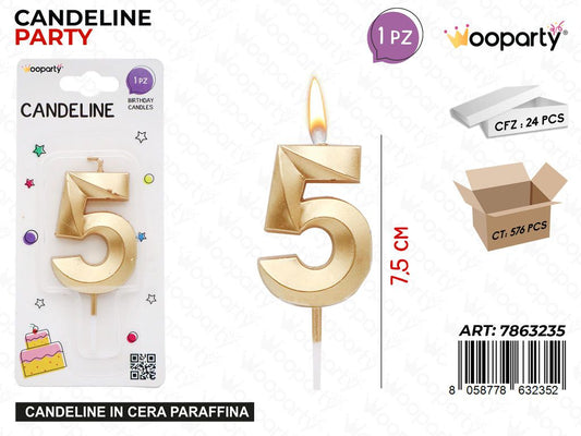 CANDELINE N.5 ORO 7.5CM