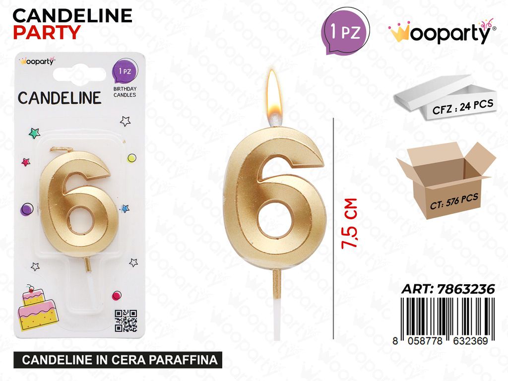 CANDELINE N.6 ORO 7.5CM