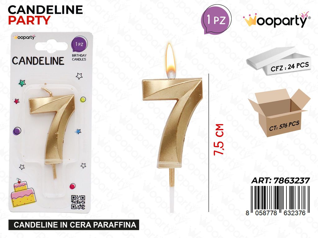 CANDELINE N.7 ORO 7.5CM