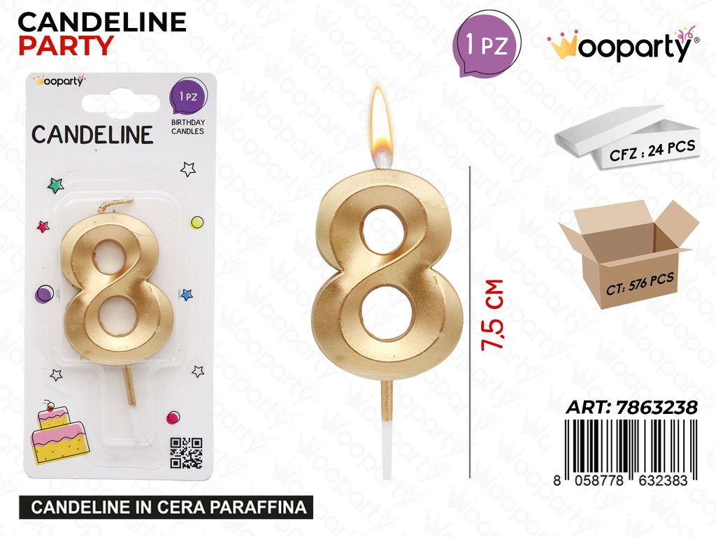 CANDELINE N.8 ORO 7.5CM