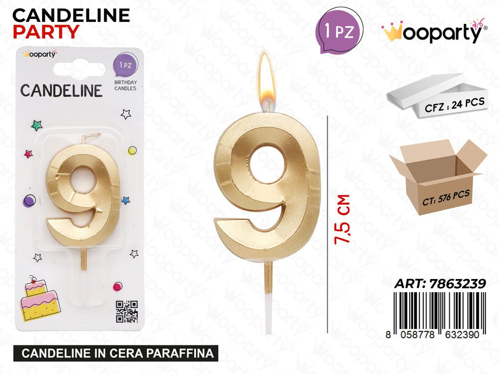 CANDELINE N.9 ORO 7.5CM