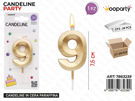 CANDELINE N.9 ORO 7.5CM