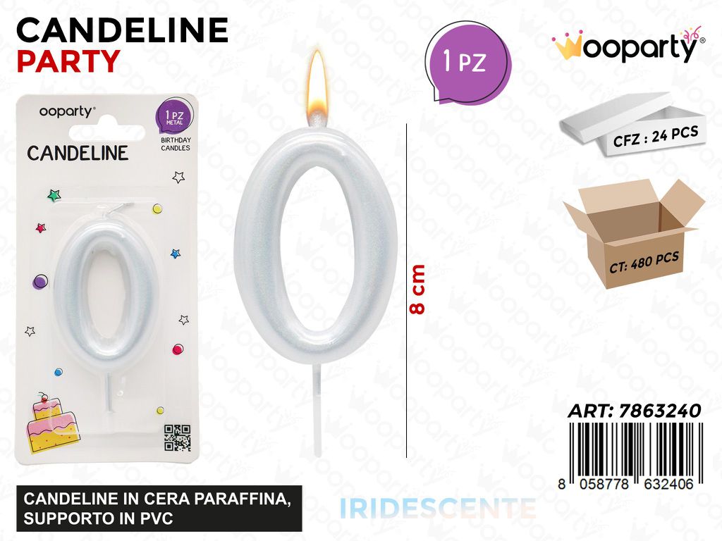 CANDELINE N.0 IRIDESCENTE 8CM